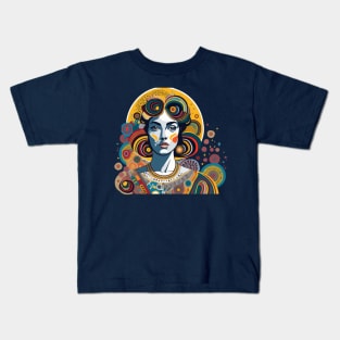 Woman in the style of Gustav Klimt Kids T-Shirt